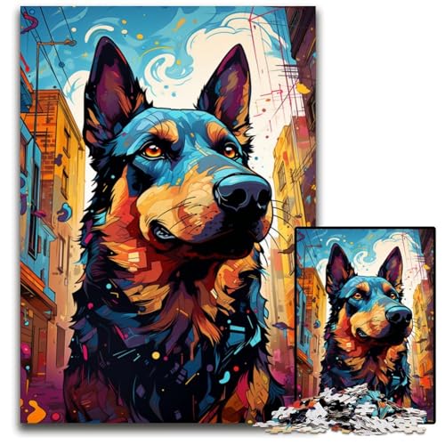Puzzle mit 1000 Teilen für Erwachsene Buntes psychedelisches Holzpuzzle von Hound für Erwachsene Muttertag Geburtstage Weihnachten 1000 Teile (75 x 50 cm) von ABKXDMZK
