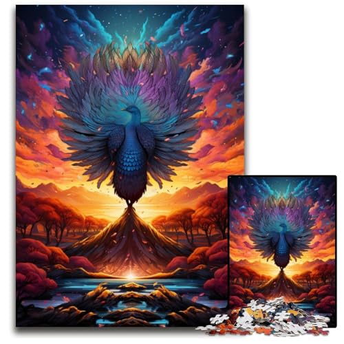 Puzzle mit 1000 Teilen für Erwachsene feuerfarbener Phönix Holzpuzzle für Erwachsene Muttertag Geburtstag Weihnachten 1000 Teile (75 x 50 cm) von ABKXDMZK
