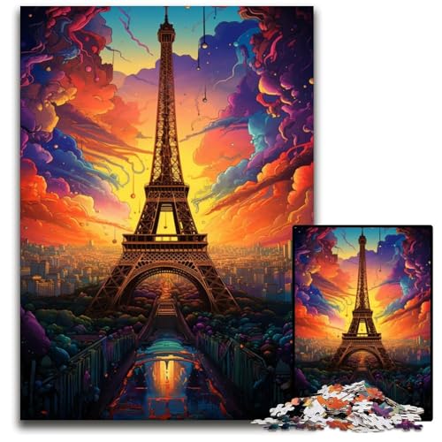 Puzzle mit 1000 Teilen für Erwachsene mit dem Eiffelturm in Frankreich Perfekt für Familienspaß an Weihnachten Thanksgiving Geburtstagen und Ostern 1000 Teile (38 x 26 cm) von ABKXDMZK