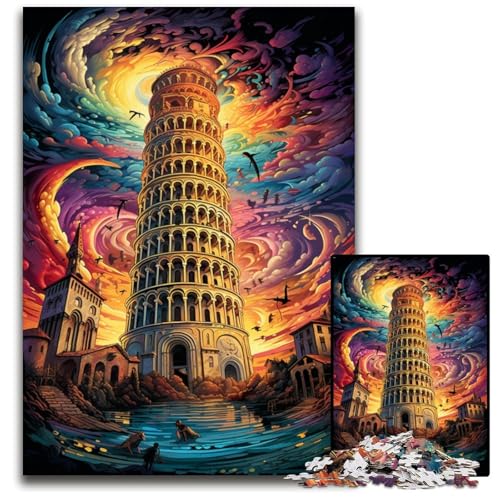 Schiefer Turm von Pisa Italien Puzzle 1000 Teile Puzzle für Erwachsene anspruchsvolles Denkspiel entspannendes Spielzeug für Teenager 1000 Teile (75 x 50 cm) von ABKXDMZK