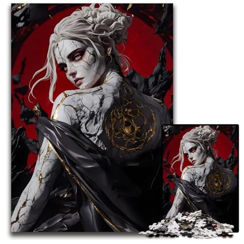 Weiße Haut goldene Adern Puzzle 1000 Teile Puzzle für Erwachsene perfekt für Familienspaß an Weihnachten Thanksgiving Geburtstagen und Ostern 1000 Teile (38 x 26 cm) von ABKXDMZK