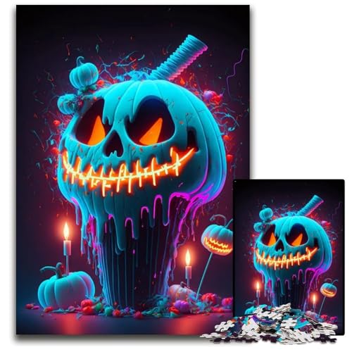 Weißes Schleim Kürbis Puzzle für Erwachsene 1000 teiliges Puzzle für Erwachsene Heimdekoration Denksportspiel für Teenager und Familieninteraktion 1000 Teile (38 x 26 cm) von ABKXDMZK