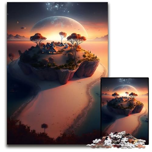 White Sand Island Puzzle für Erwachsene 1000 Teile Unmögliches Puzzle für Erwachsene Denkspiel für Teenager 1000 Teile (75 x 50 cm) von ABKXDMZK