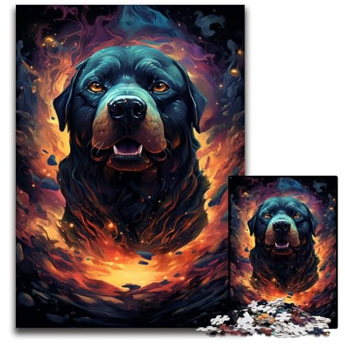 Wilde Rottweiler Puzzles für 1000 Teile Papierpuzzles Denkspiel für Teenager und Familieninteraktion 1000 Teile (38 x 26 cm) von ABKXDMZK