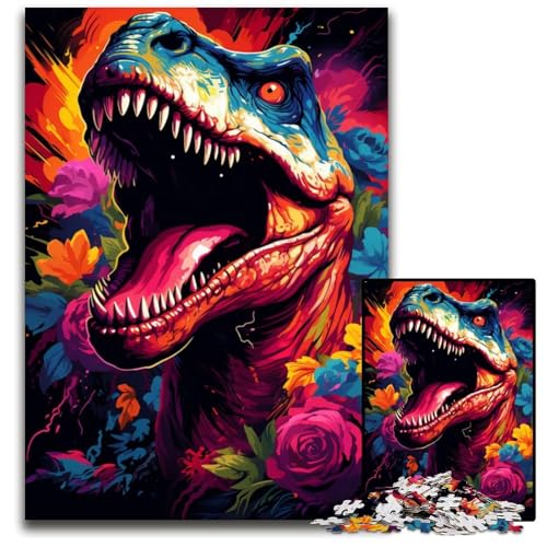 Wildes Dinosaurier Malpuzzle für Erwachsene 1000 Teile unmögliches Puzzle für Erwachsene Denkspiel für Teenager 1000 Teile (38 x 26 cm) von ABKXDMZK