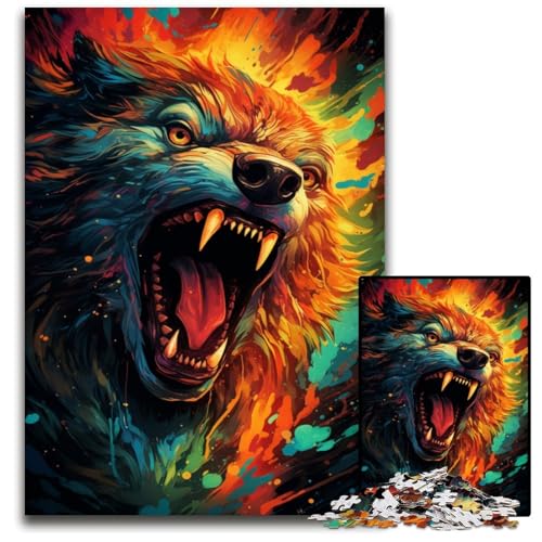 Wildes buntes Tier 1000 teiliges Puzzle Puzzles für Erwachsene für Teenager und die ganze Familie Spaß zum Selbermachen Denksportspiel Geschenk 1000 Teile (75 x 50 cm) von ABKXDMZK