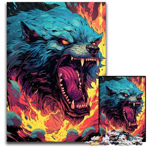 Wildes farbenfrohes Tier Puzzle für Erwachsene 1000 Teile Holzpuzzle für die Heimdekoration ideales Weihnachts und Neujahrsgeschenk für Teenager 1000 Teile (75 x 50 cm) von ABKXDMZK