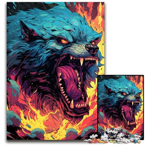 Wildes farbenfrohes Tier Puzzle für Erwachsene 1000 Teile unmögliches Puzzle für Erwachsene Denksportspiel für Teenager 1000 Teile (38 x 26 cm) von ABKXDMZK
