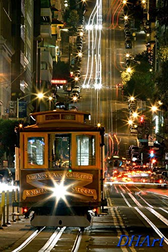 DHArt 1000 Piece Jigsaw Puzzle San Francisco California Street Cable Trolly Car Relaxing Puzzles to De-Stress and Unwind von ABLERTRADE