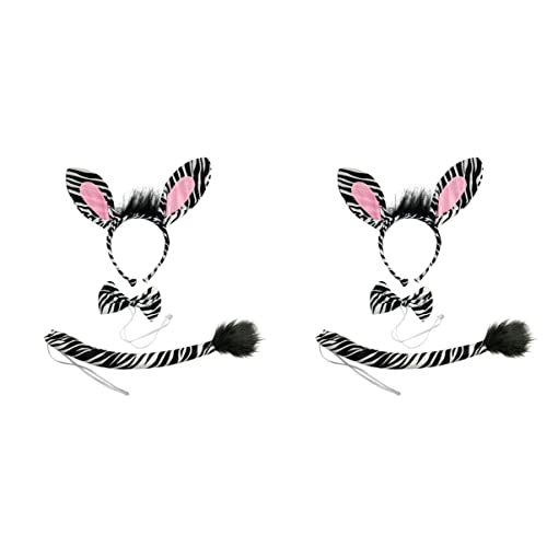 2 Set Zebra Kostüm Zebra Ohren Stirnband Fliege Set Halloween Tier Kostüm Set Wildtier Cosplay Requisiten Halloween Party Supplies 2 Set Zebra Kostüm Zebra Ohren Stirnband Fliege Set Halloween Tier Kostüm Set Wildtier Cosplay Requisiten Halloween Party Supplies von ABOOFAN