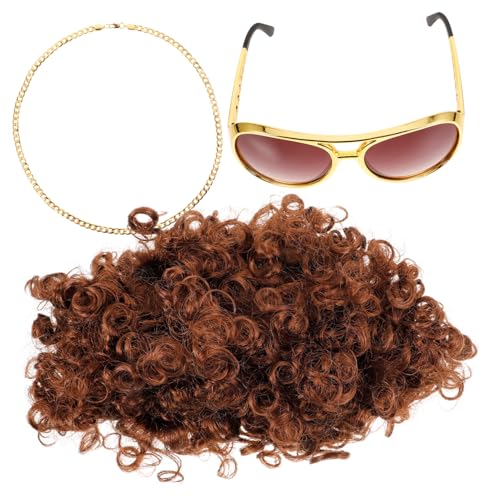 ABOOFAN 1 Satz Disco Werkzeug Farbenfrohen Jahre Kostümaccessoires Perücke und Sonnenbrille für Partys Rollenspiele und Fotoshootings für Männer und Verschiedene Anlässe von ABOOFAN