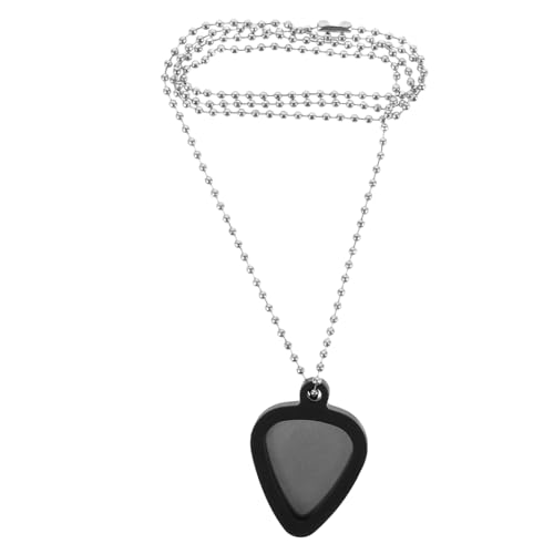 ABOOFAN 1 Satz Gitarren-Pick-Halskette Gitarrenpicks Gitarrenanhänger Anhänger für Gitarrenplektren aus Metall Gitarrenschmuck Plektrum-Display Pick-Halter Kieselgel Black von ABOOFAN