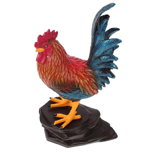 ABOOFAN 1 Satz Lebensechte Hahnfigur Dekorative Hühnerstatue für Garten und Landschaft Lernspielzeug für Nutztiere Farben und Realistische Details von ABOOFAN