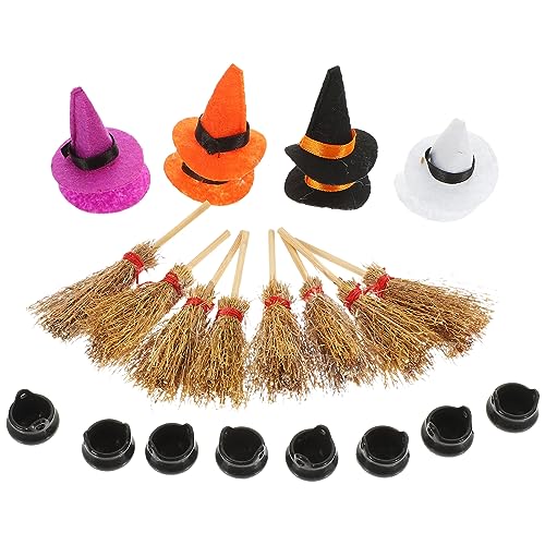ABOOFAN 1 Satz Mini Hexenhüte und Besen für Halloween Teiliges mit Kleinen und Besen für Miniaturhäuser Bastelmaterialien für Kreative Halloween Feiern ABOOFAN 1 Satz Mini Hexenhüte und Besen für Halloween Teiliges mit Kleinen und Besen für Miniaturhäuser Bastelmaterialien für Kreative Halloween Feiern von ABOOFAN