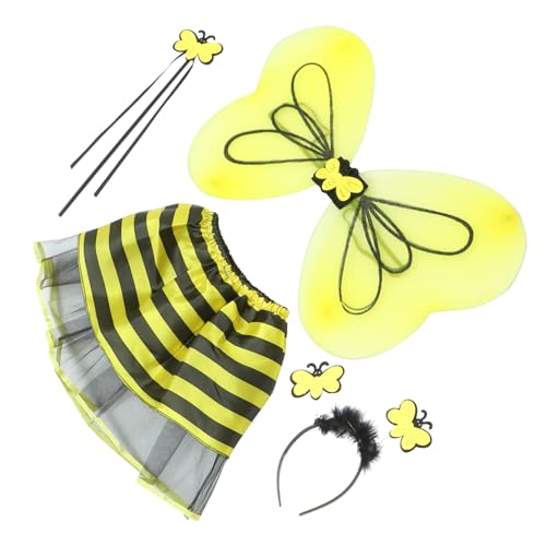 ABOOFAN 1 Satz Schmetterlingsflügel und Zauberstab Set für Mädchen Teiliges Kostüm mit Elastischem Rock für Rollenspiele und Mottopartys für Kreative Kinderoutfits von ABOOFAN