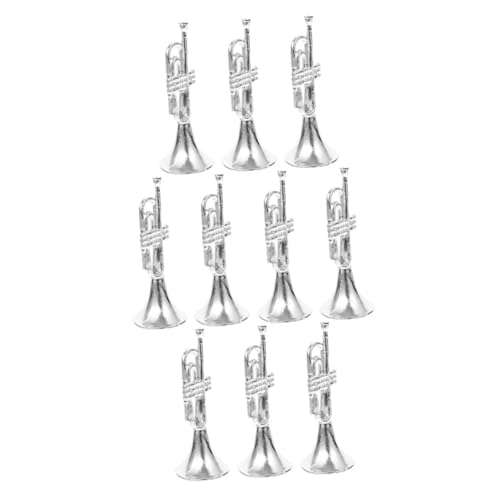 ABOOFAN 10st Musikinstrumentenmodell Weihnachtstrompeteninstrument Mini-trompetenschmuck Miniatur-Saxophon Mini-Musikinstrument Aus Kunststoff Mini- -dekor Zubehör Plastik Empfindlich von ABOOFAN