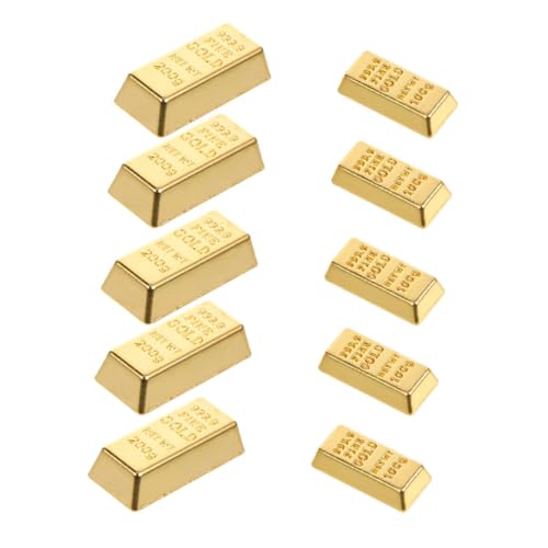 ABOOFAN 10 Stück Simuliertes BRIC-Modell Miniatur-Goldsteine Dollhouse Golden Bar Puppenhaus- -Zubehör Dekorative Mini -Goldsteine Simulation Goldbars Legierung ABOOFAN 10 Stück Simuliertes BRIC-Modell Miniatur-Goldsteine Dollhouse Golden Bar Puppenhaus- -Zubehör Dekorative Mini -Goldsteine Simulation Goldbars Legierung von ABOOFAN