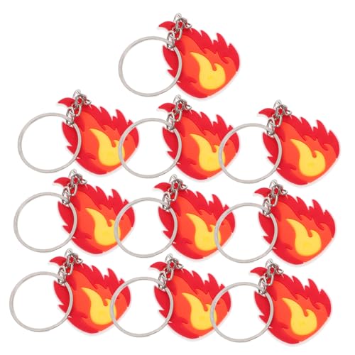 ABOOFAN 10 Stück Teiliges Feuerwehr Schlüsselanhänger Stylische Flammen Deko für Kindergeburtstag und Feuerwehrmotto Party Praktische Mitgebsel mit Heldenhaftem Design von ABOOFAN