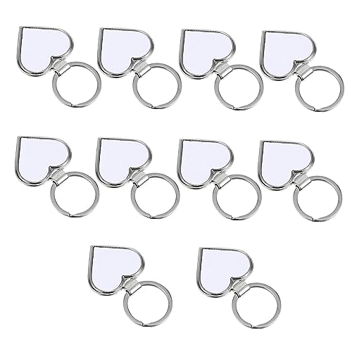 ABOOFAN 10 Stück Teiliges Herz Schlüsselanhänger aus Metall Blanko DIY Foto Schlüsselanhänger für Sublimation Personalisierbarer Metall Schlüsselring für Geschenkgestaltung und von ABOOFAN