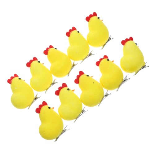 ABOOFAN 10 Stück Teiliges Kleine Gelbe Hähnchen Haarklammern Süße Haarclips für Frauen Leicht und Robust Vielseitig Einsetzbar für Osterfrisuren von ABOOFAN