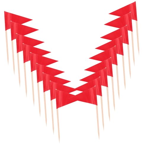 ABOOFAN 100 Stück Mini Dreieckige Zahnstocher Flaggen Rote Cupcake Topper für Obst und Desserts Vielseitige Party Dekorationen für Hochzeiten und Feiern ABOOFAN 100 Stück Mini Dreieckige Zahnstocher Flaggen Rote Cupcake Topper für Obst und Desserts Vielseitige Party Dekorationen für Hochzeiten und Feiern von ABOOFAN