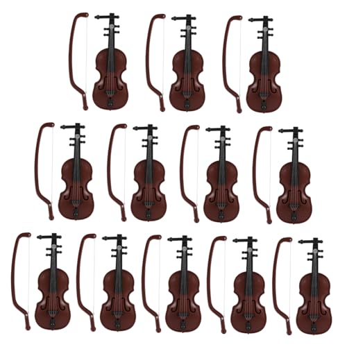 ABOOFAN 12 Sätze Mini-Geige Weihnachten Desktop-Ornamente Geige Violine Figur Weihnachten Miniatur Violine Tischdeko Streudeko Tischstreu Puppenhaus Geige Plastik Anzeigeinstrument Musik von ABOOFAN