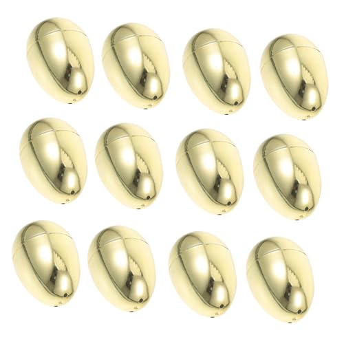 ABOOFAN 12 Stück Goldene Ostereier Befüllbare Kunststoff Eier für Partys für Ostern und Kreative Aktivitäten Langlebige Geschenkideen für Erwachsene von ABOOFAN