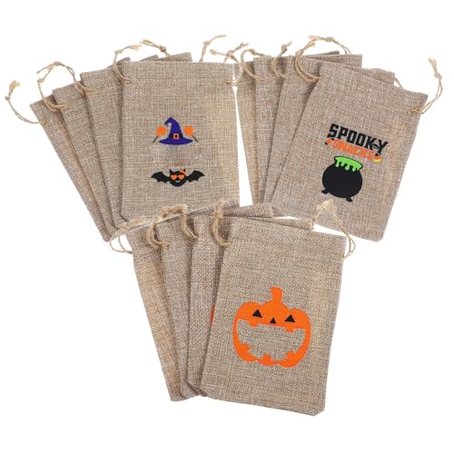 ABOOFAN 12 Stück Halloween Geschenktüten aus Jute mit Kordelzug Tragbare Süßigkeitenbeutel für Halloween Partys für Snacks und Leckereien ABOOFAN 12 Stück Halloween Geschenktüten aus Jute mit Kordelzug Tragbare Süßigkeitenbeutel für Halloween Partys für Snacks und Leckereien von ABOOFAN