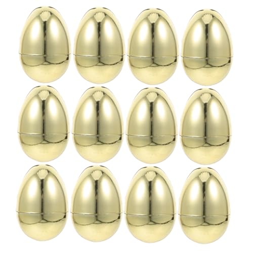 ABOOFAN 12 Stück Ostern Simulierte Goldene Eier Nein Jumbo-Eier Osterei- Osterkugel Leckerli-Eier Füllen Ostereikörbe Süßigkeiten-schokoladen-Ei Osterei-Dekorationen Plastik von ABOOFAN