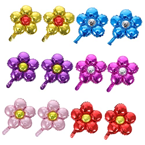 ABOOFAN 12 Stück Teiliges Aluminium Folienballons Blumenform Bunte Partydekoration für Geburtstag Hochzeit Babyparty Reißfest Gold Rot Blau Festliche Atmosphäre Schaffen von ABOOFAN