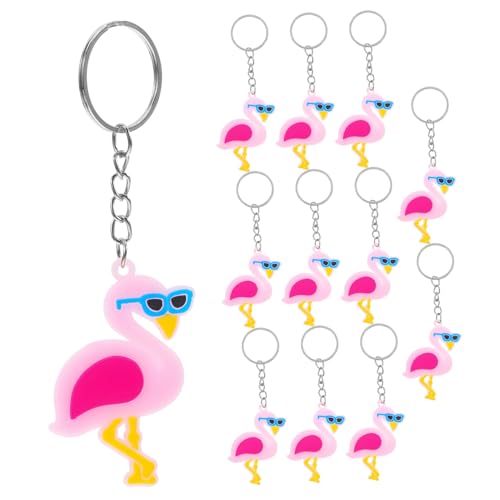 ABOOFAN 12 Stück Teiliges Flamingo Schlüsselanhänger Hawaii Party Deko Süßer Flamingo Charm Vielseitig Verwendbar als Taschen und Autoschmuck Sommerparty von ABOOFAN