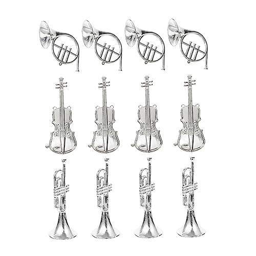 ABOOFAN 12St Musikinstrumentenmodell Miniatur-Girlande Trompete Schlüsselanhänger Ornament Christbaumschmuck Spielzeug Weihnachtsgirlande Mini-Trompete kleine Geige Violine Zubehör Hawaii von ABOOFAN