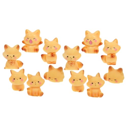 ABOOFAN 12stücke Miniatur-Fuchs Figuren Süße Deko Für Kuchen Hochzeiten Und Babypartys Realistische Tierornamente Für Feengärten Und Niedliche Wohnaccessoires von ABOOFAN