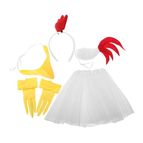 ABOOFAN 1Satz Hühnchen Kostüm Set Teiliges Festival Hühnchen Outfit mit Hühner Stirnband und Tutu Rock für Halloween und Karneval Kreatives Cosplay Zubehör für Mottopartys ABOOFAN 1Satz Hühnchen Kostüm Set Teiliges Festival Hühnchen Outfit mit Hühner Stirnband und Tutu Rock für Halloween und Karneval Kreatives Cosplay Zubehör für Mottopartys von ABOOFAN