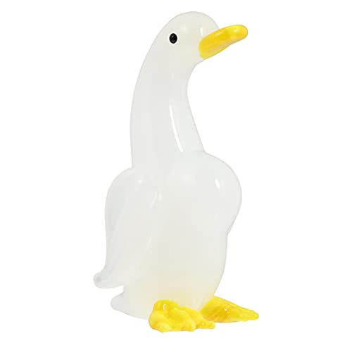 ABOOFAN 1pc Mini Gans Figurine Ornament Weiße Gans Decor Für Tabletop Glas Ornament von ABOOFAN