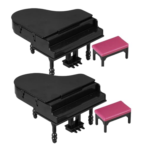 ABOOFAN 2 Sätze Teiliges Puppenhaus Klavier und Hocker Simulation Klavier Modell für Diy Miniatur Szenen für Zuhause und Büro von ABOOFAN