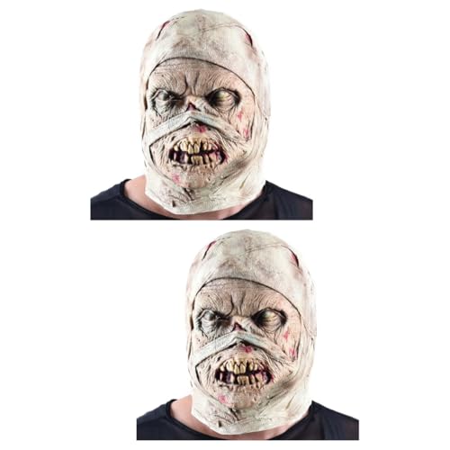 ABOOFAN 2 Stk Horror-Zombie-Mumienmaske gruselige Halloween-Masken Spukhaus-Partygeschenke halloween geschenke halloween assecoires Horror-Maske gruselige Masken Universal- schmücken von ABOOFAN