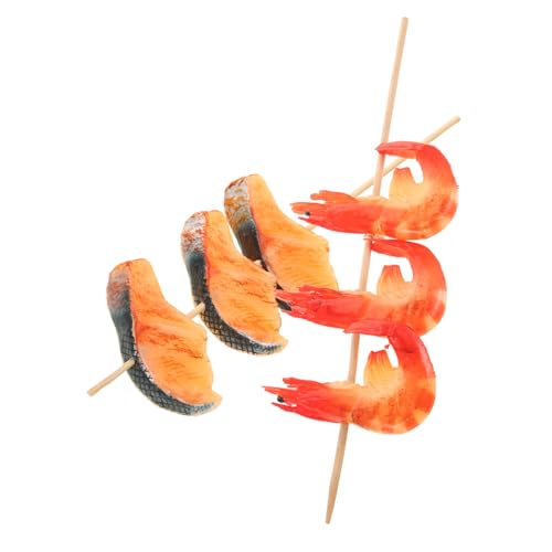 ABOOFAN 2 Stück BBQ Hummerfischwürfelmodell Realistische Meeresfrüchte Simuliertes Barbecue Lebensmittel Realistische Food-Foto-Requisite Simulationsfutter Grillfleisch Grillspielzeug PVC von ABOOFAN