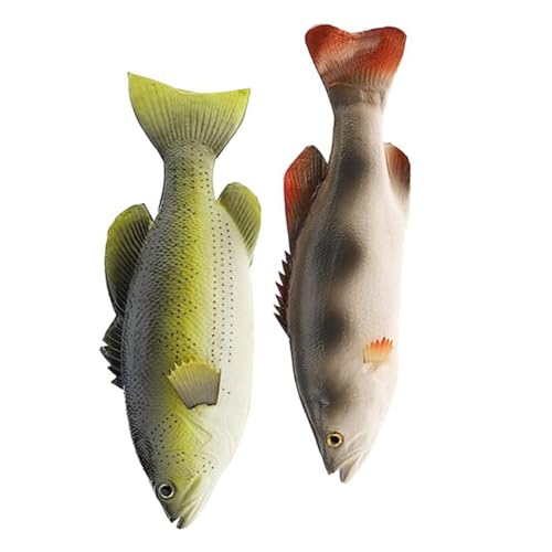 ABOOFAN 2 Stück Realistisches Teiliges Fischmodell aus PU Lebensechte Fischornamente als Pädagogisches Tierfiguren Wiederverwendbare Deko für Garten und Schreibtisch Künstliche von ABOOFAN