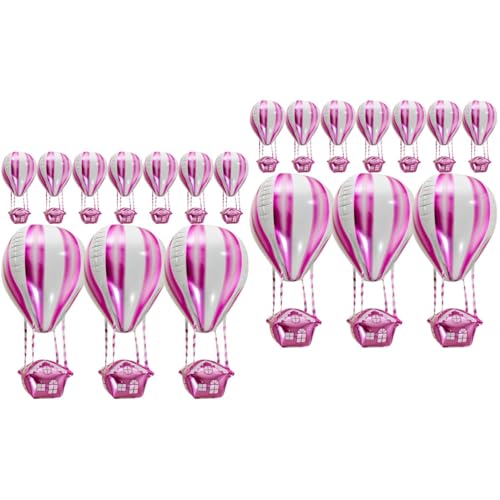 ABOOFAN 20 Stk Heißluftballon Geburtstagsballon Schmuck Untersetzer Regenbogenballon Heliumballon Weihnachtsdekoration Szene-ballons-dekoration Ornament Kind Aluminiumfolie Korb Aufblasbar von ABOOFAN