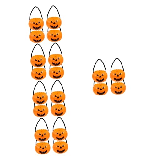 ABOOFAN 20 Stk Abnehmbarer Kürbiseimer orangefarbenes Dekor Mini-Kürbiseimer Laterne Halloween-Dekorationen Kürbis-Süßigkeiten-Eimer faltbar Snack-Eimer Süßigkeitenglas Süßigkeiten-Stand von ABOOFAN