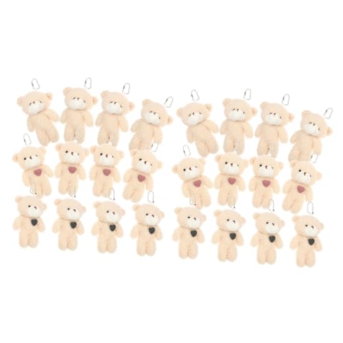 ABOOFAN 24 Stk Teddybär-Puppe Mini-Einkaufstasche Mini-Handtasche Schlüsselbund Schlüsselringe Schlüsselanhänger mit Bärenanhänger Schlüsselanhänger Bärenanhänger Weihnachten Charme Tier von ABOOFAN