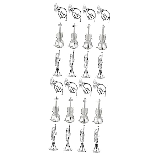 ABOOFAN 24 STK Musikinstrumentenmodell Ornament Christbaumschmuck Miniatur-Girlande Miniatur-Saxophon Spielzeuge Kinderspielzeug Miniatur-Geige Miniatur-Instrumentendekor Weihnachtsbaum von ABOOFAN