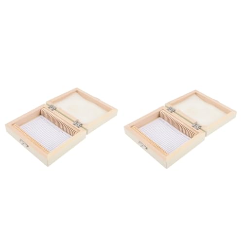 ABOOFAN 2Er-Packung Biologische Slice-Box vorbereitet Scheibe gleiten Container klein Lagerung Exemplare werkzeug Mikroskop -Schleifbehälter Kästen für Mikroskop-Objektträger Holz Beige von ABOOFAN