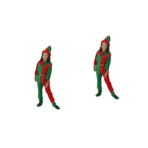 ABOOFAN 2St kinder weihnachtskostüm kinderkostüm chirlider kostüme Elf-Kostüm elfenkostüme kostüm für kinder fashing costume kinder kleidung Partyzubehör -Outfit Cosplay einstellen von ABOOFAN
