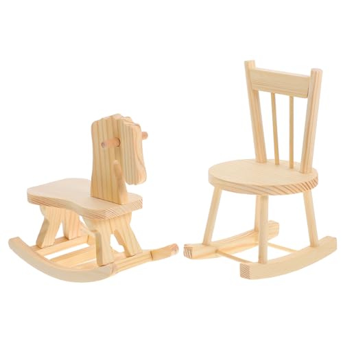 ABOOFAN 2Stücke Mini Vintage Puppenhaus Holz Schaukelstühle Schaukelpferd Realistische Kinderzimmer Dekoration Langlebiges DIY für Puppenhaus Zubehör ABOOFAN 2Stücke Mini Vintage Puppenhaus Holz Schaukelstühle Schaukelpferd Realistische Kinderzimmer Dekoration Langlebiges DIY für Puppenhaus Zubehör von ABOOFAN