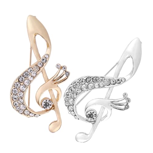 ABOOFAN 2Stücke Strass Brosche Musik Note Pin Kleidung Dekoration für Damen Belichtung Design Hochwertige Legierung für Besondere Anlässe von ABOOFAN
