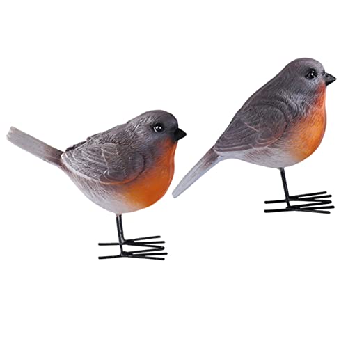 ABOOFAN 2st Vogelschmuck Rasen Vogel Garten-Vogel-Statue- Papagei Schreibtischvogelmodelle Vogeltiergartenstatuen Vogel-tierskulpturen Dekorativer Vogel Süße Vogelstatue Krähe Harz von ABOOFAN