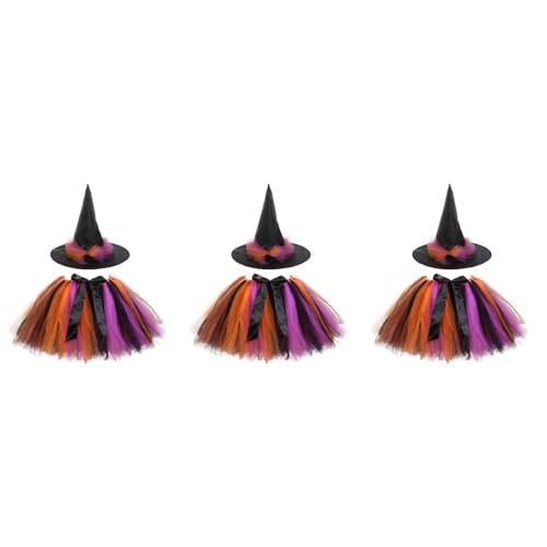 ABOOFAN 3 Sätze Halloween-hexen-tutu-rock-anzug Schwarzes Kleid Mädchen Polyester Erwachsener Tanzkostüm von ABOOFAN