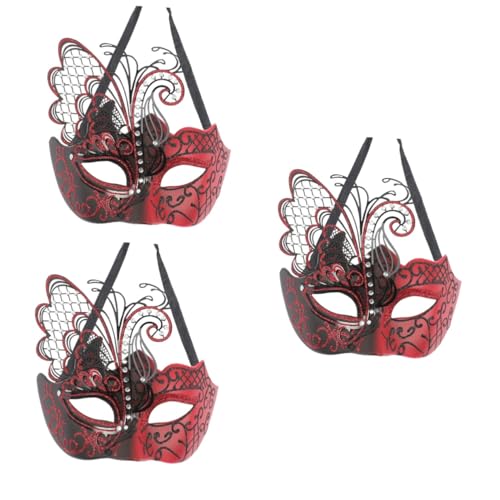 ABOOFAN 3St Schmetterlingsmaske aus Metall Halloweenkostüm Osterparty Kostüme für Frauen Halloween für Frauen Maskerade-Maske Maske für die Party Cosplay-Partymaske bilden Kleidung Plastik von ABOOFAN